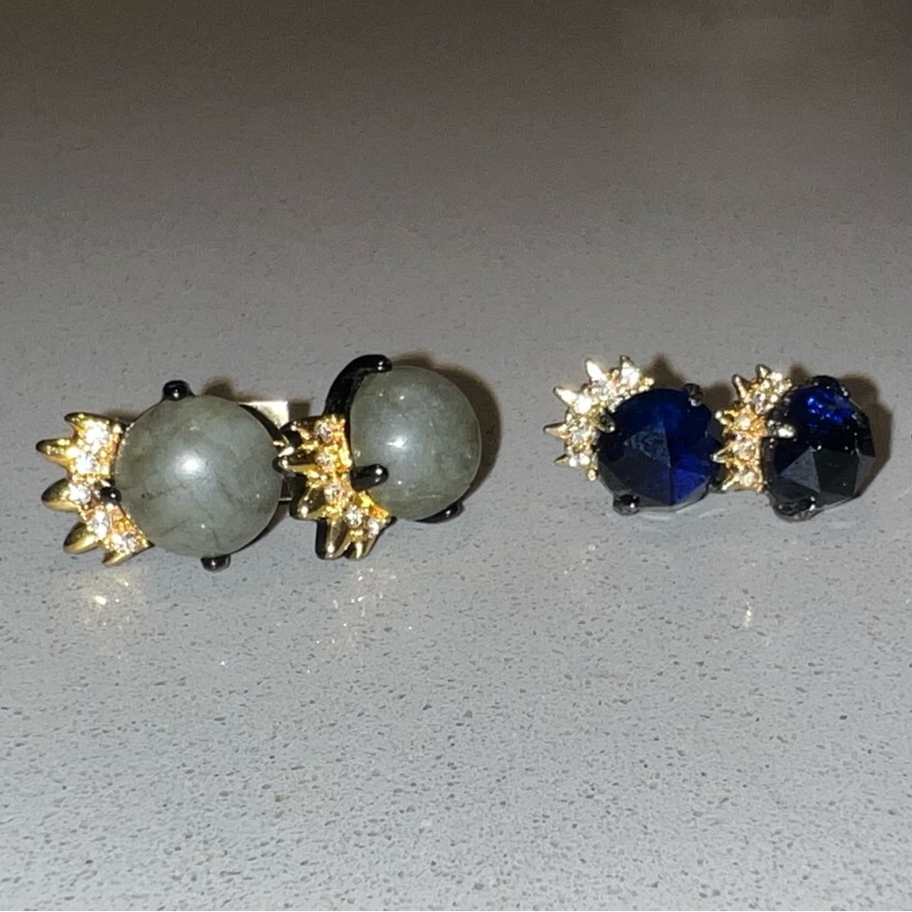 Alexis Bittar Elements Cabochon Spiked Crown Studs